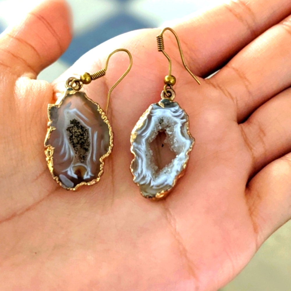 Brand New Agate crystal earrings